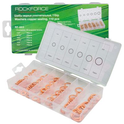 Шайбы медные уплотнительные, 110 пр. RockForce RF-803