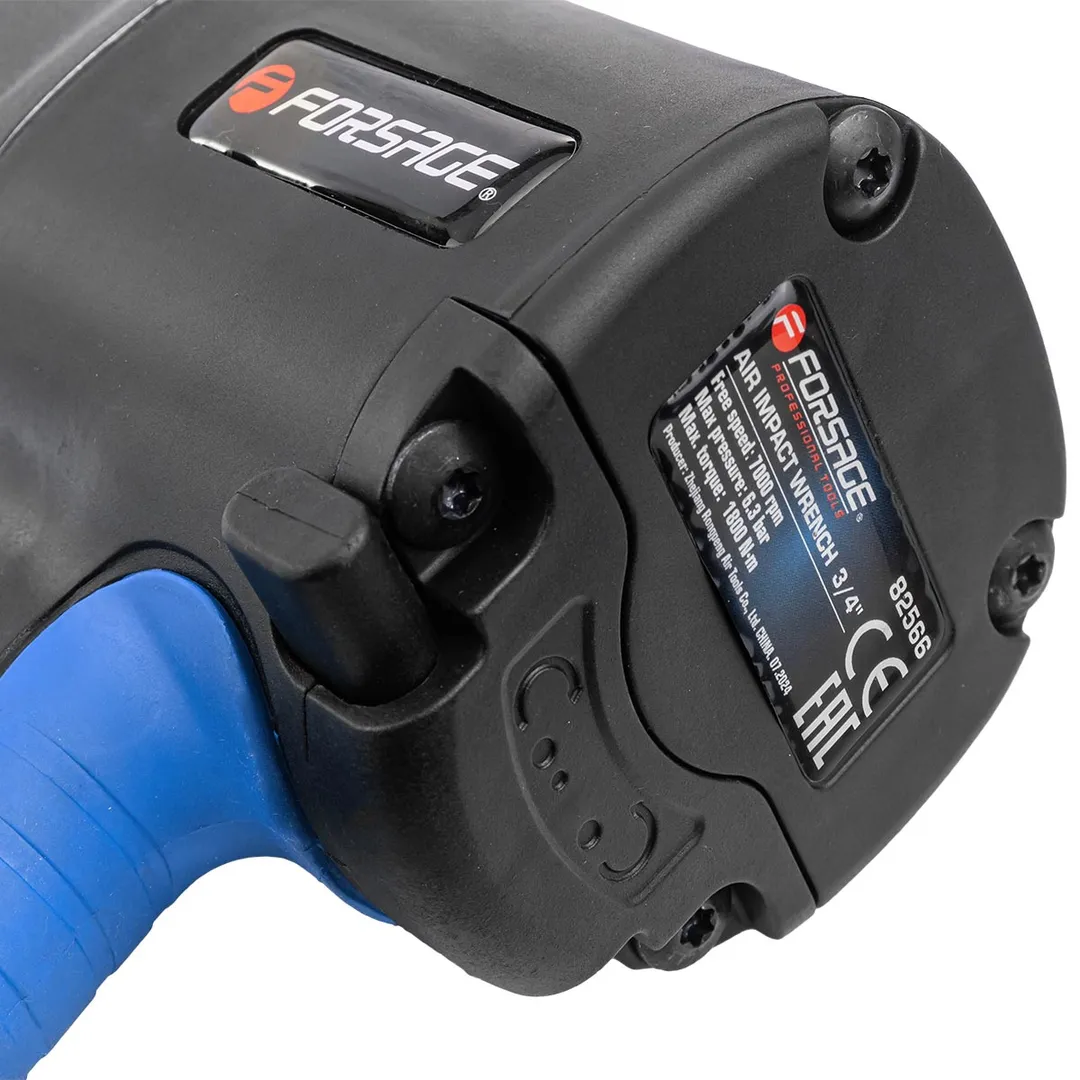 Пневмогайковерт ударный ''Twin Hammer'' с реверсом и регулировкой усилия в облегченном корпусе 3/4'' Forsage F-82566