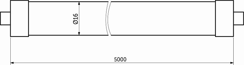 Светодиодная веревка 15W/m, 24V, 16мм, IP65, холодный белый, 6000K, - 5м, AKS 115359