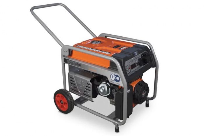 Генератор бензиновый KM11000H 8,0 кВт 220В 33 
л с кнопкой запуска и колесами TOR 1011100