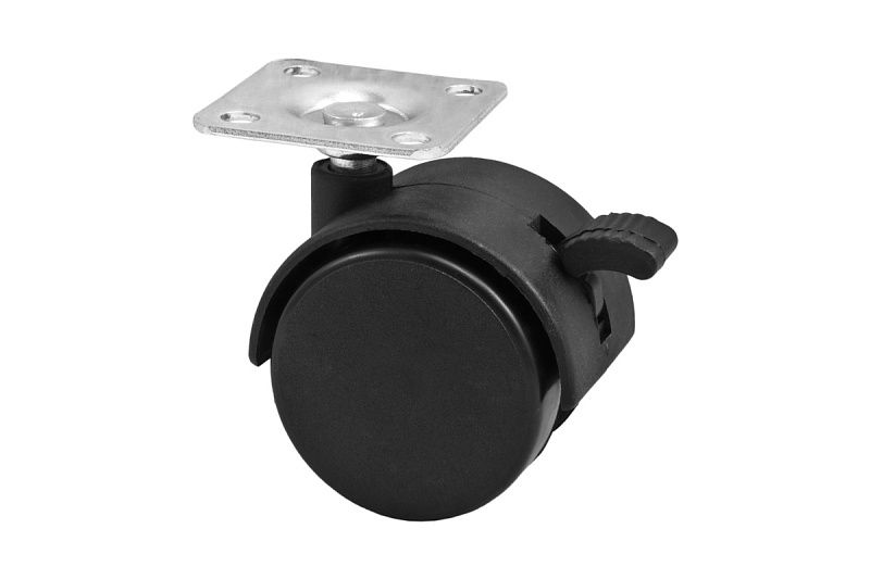 Колесо меб. пласт. d40 с площадкой, серый AKS 114089