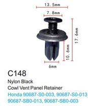 Клипса для крепления внутренней обшивки а/м Хонда пластиковая 100 шт Forsage C0148(Hyundai/Honda)