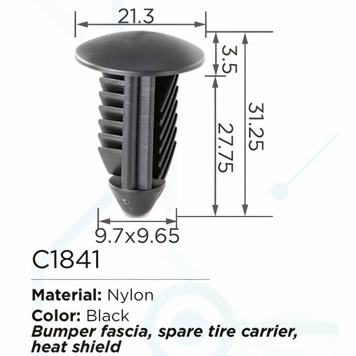 Клипса для крепления внутренней обшивки а/м GM пластиковая, 100 шт Forsage C1841(GM)
