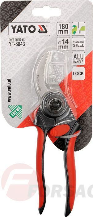 Секатор для живых веток d14 мм 180 мм Al Yato YT-8843