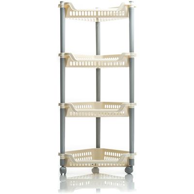 Этажерка угловая 4-х секционная, на колесах Полимербыт Мебель 4308800