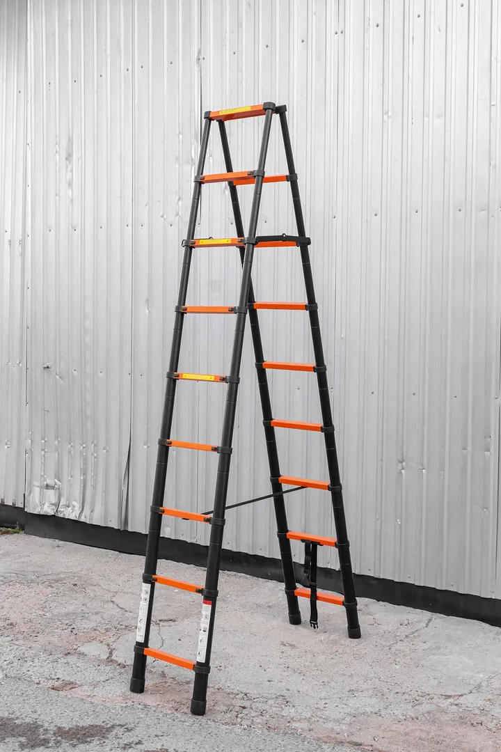 Стремянка телескопическая алюм. бытовая 2.6 м, 9+9 ступ. ISMA ISMA-UP260-2