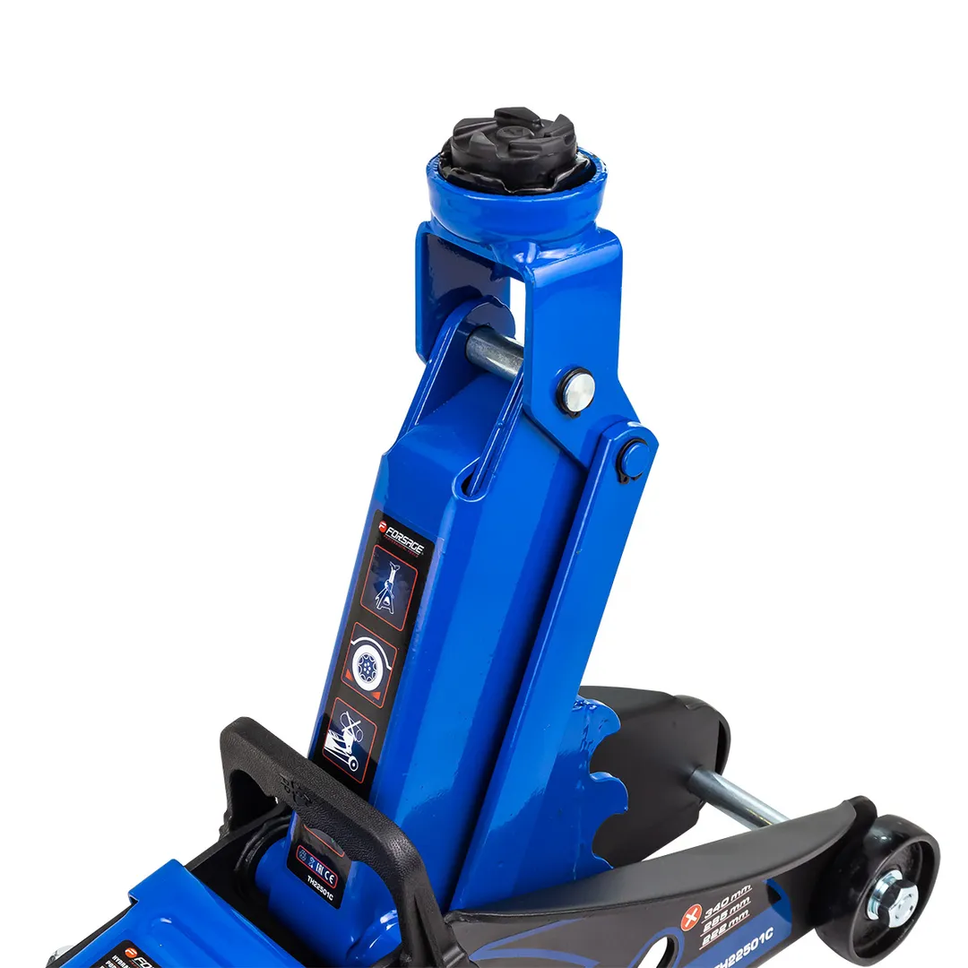 Домкрат подкатной гидравлический 2,5 т с фиксацией, 140-387 мм, в кейсе с резиновой накладкой Forsage F-TH22501C кейс