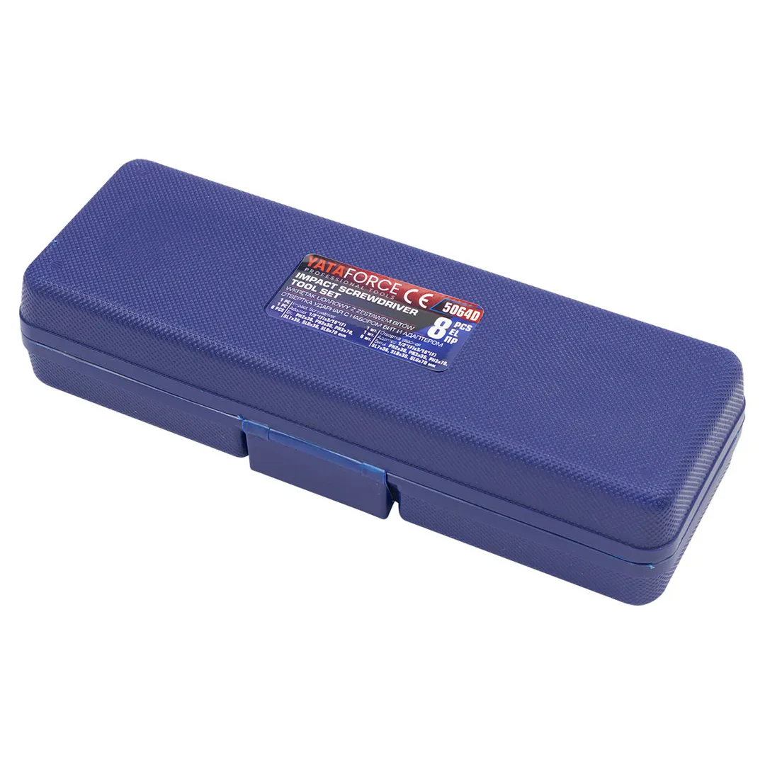 Отвертка ударная с набором бит PH, SL и адаптером 8 пр YATAFORCE YF-5064D