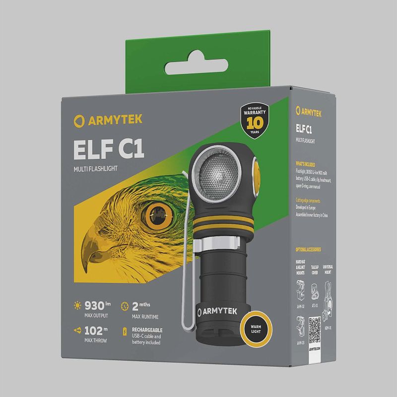Фонарь Elf C1 USB-C Теплый Armytek F05003W