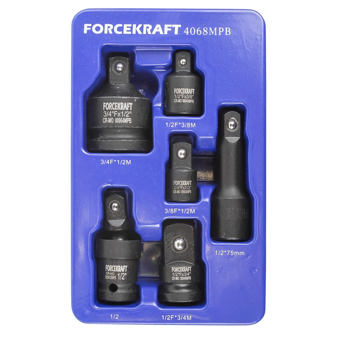 Набор ударных адаптеров, с ударными карданом и удлинителем 6 пр ForceKraft FK-4068MPB