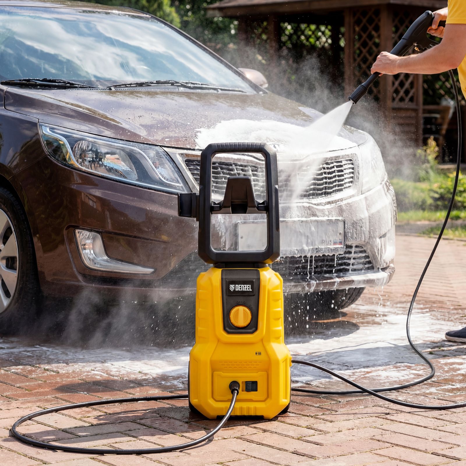 Моечная машина высокого давления R-135, 1600 Вт, 135 бар, 390 л/ч Denzel 58261