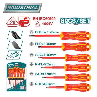 Набор отверток диэлектрических TOTAL THTIS566, 6 шт