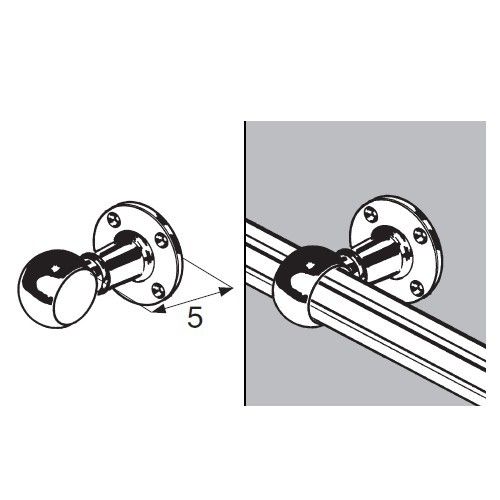 Держатель дистанционный проходной трубы d25, 994, черный AKS 113968
