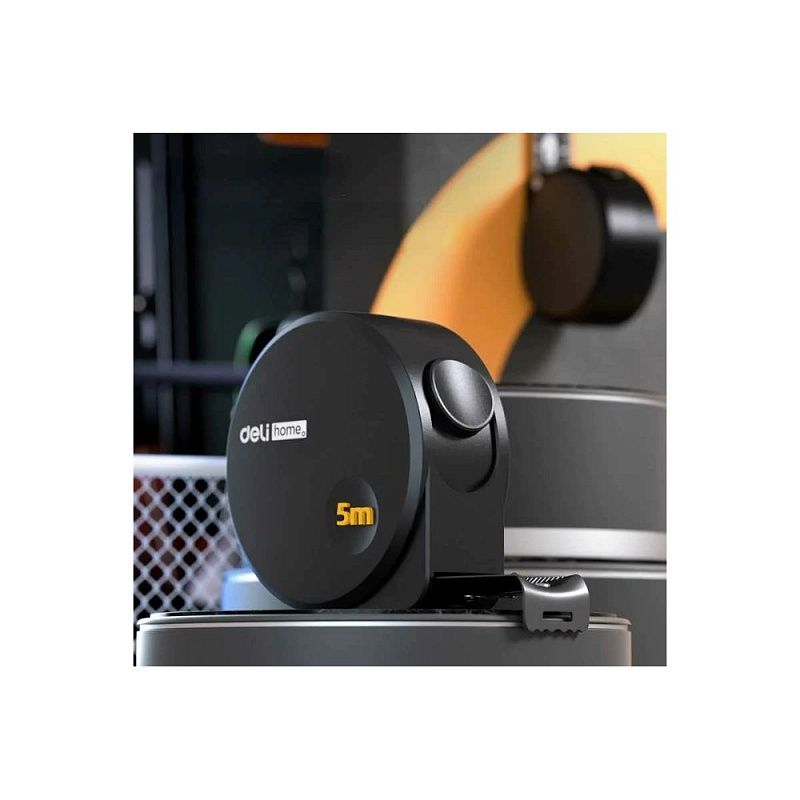 Рулетка Deli HS EHT8519, 5 м х 19 мм, Soft Touch, черный