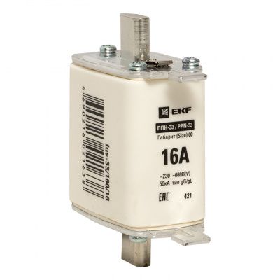 Плавкая вставка ППН-33 160/ 6А габарит 00 EKF fus-33/160/6