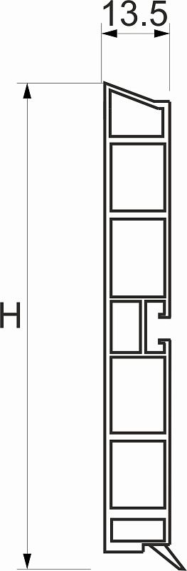 Цоколь мебельный ПВХ h150 белый глянец L4000мм, RU 103980
