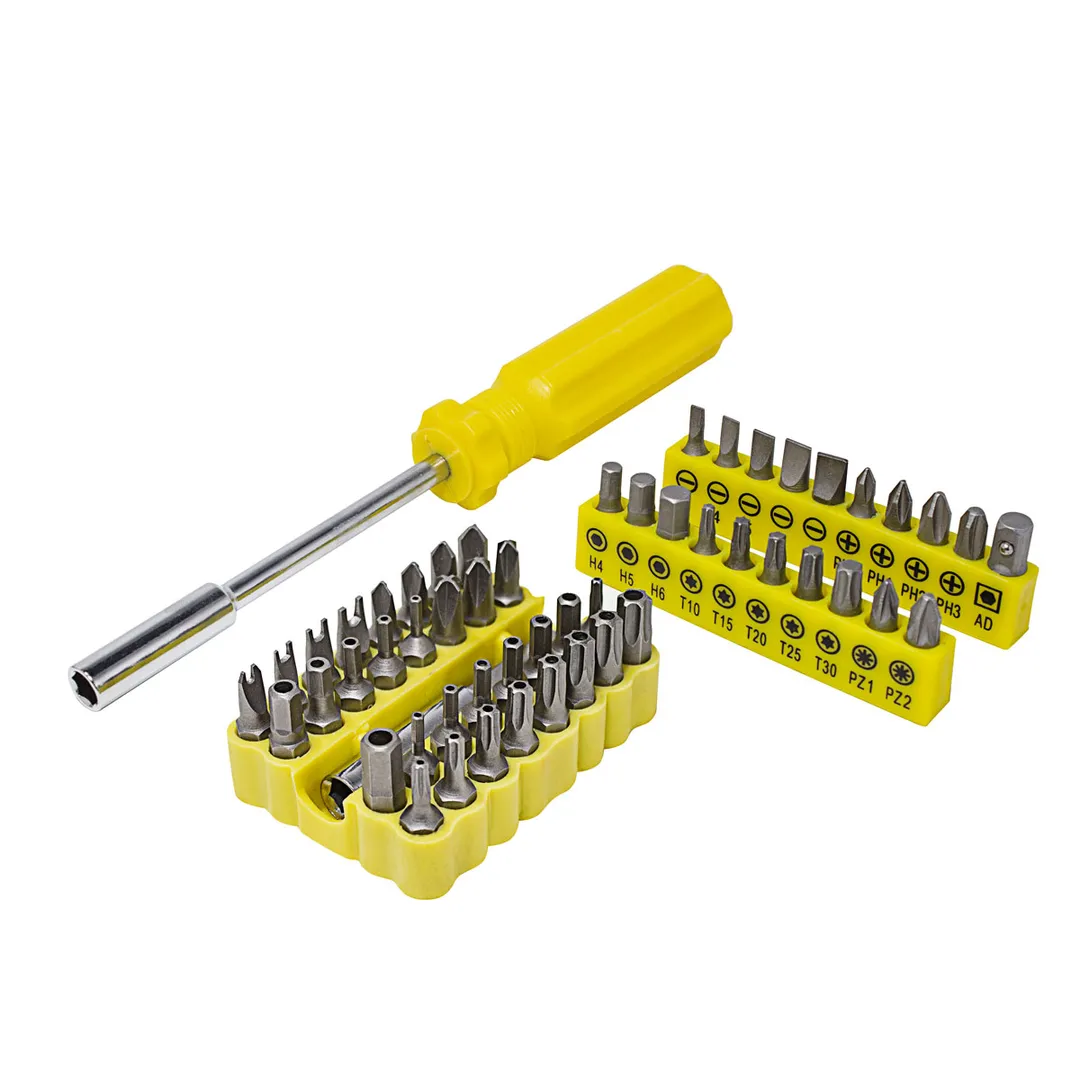 Набор инструментов 142 пр, молоток, пассатижи, отвертки, нож, рулетка, ножницы, биты, расходник WMC TOOLS WMC-10142