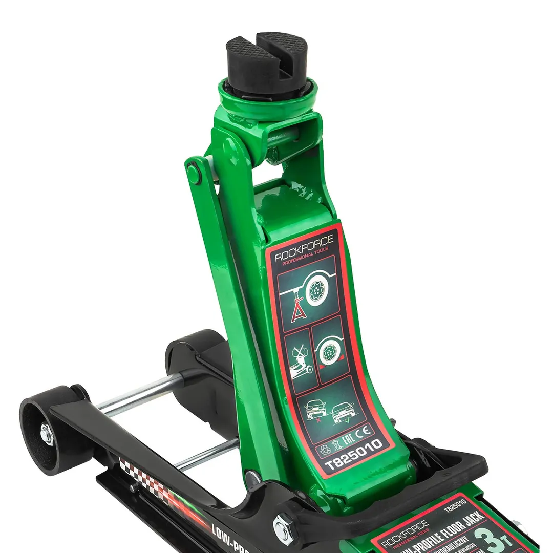 Домкрат подкатной гидравлический 3 т, 85-385 мм, низкопрофильный с поворотной ручкой RockForce RF-T825010+1
