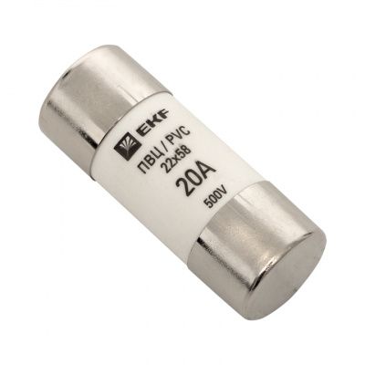 Плавкая вставка цилиндрическая ПВЦ (22х58) 20А EKF pvc-22x58-20