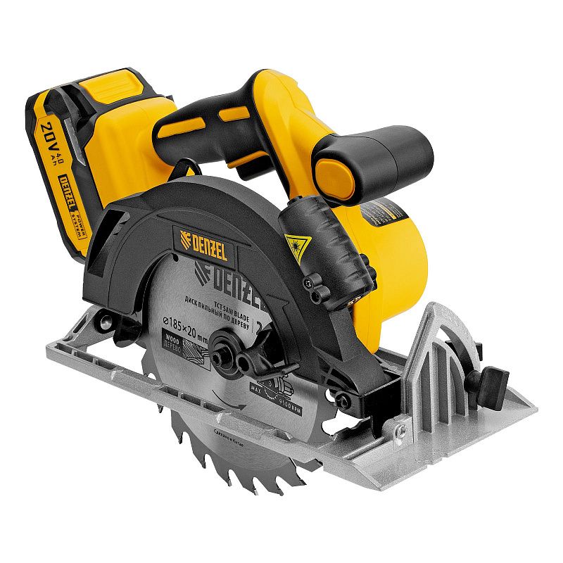 Пила циркулярная аккумуляторная бесщет. CCSH-BL-20-185, 185 мм, Li-Ion, 20 В Denzel 27409