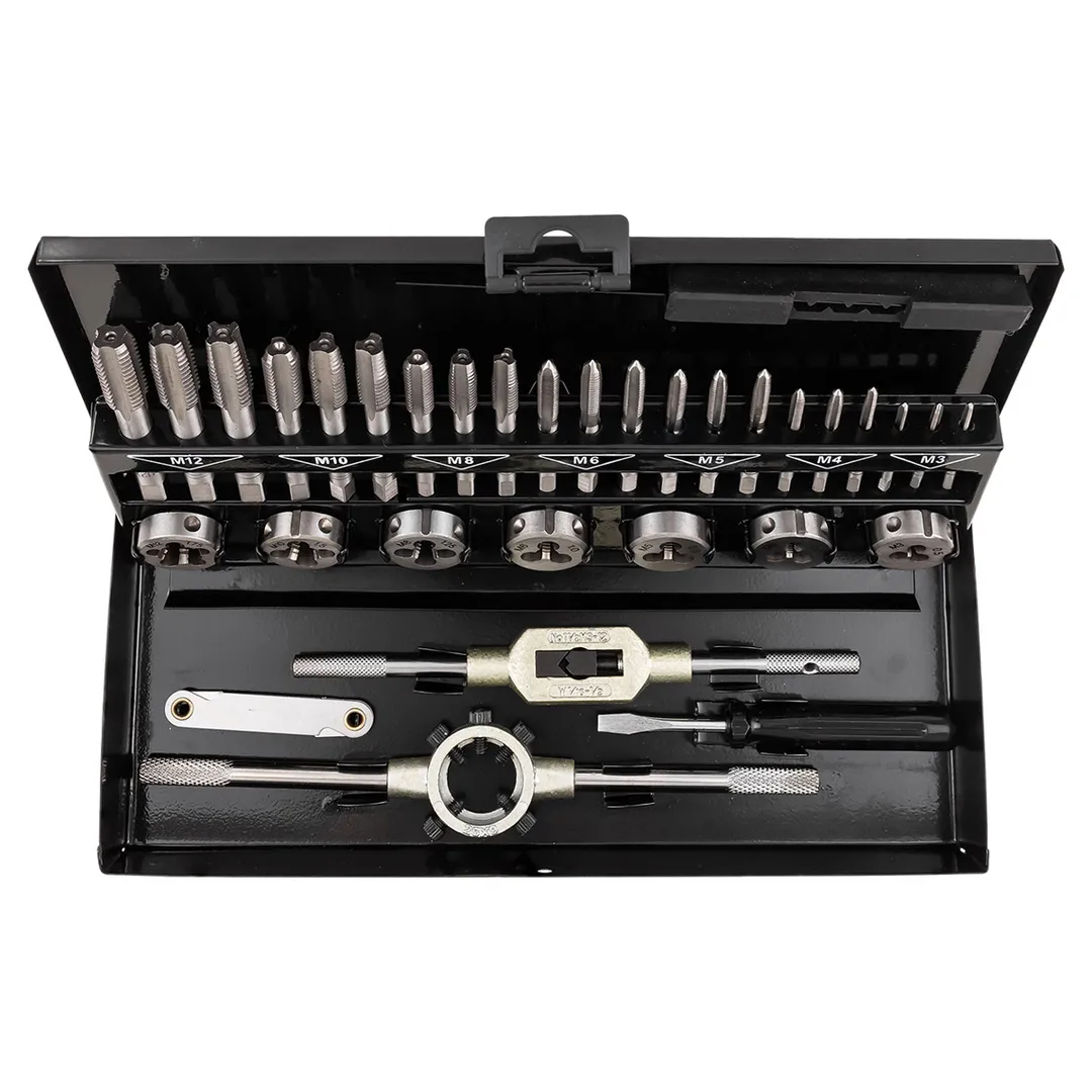 Набор метчиков и плашек 32 пр М3х0.5, М4х0.7, М5х0.8, М6х1, М8х1.25, М10х1.5, М12х1.75 JBC JBC-M032-1