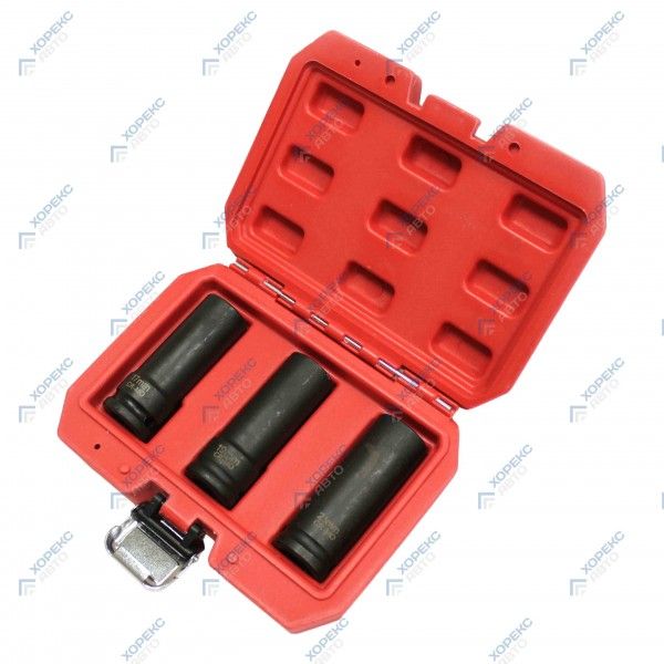 Набор удлиненных головок-экстракторов 1/2'' для поврежденных болтов и гаек, 3 пр., HOREX HZ 24.1.064S