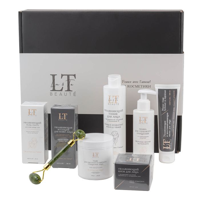 Набор, Увл, эссенция, тоник, восст, маска, крем для лица, увл, патчи для кожи вокруг глаз, пенка для глубокого очищения со скраб, гранулами, пэды-60шт+массаж, р La and Te beaute LT2