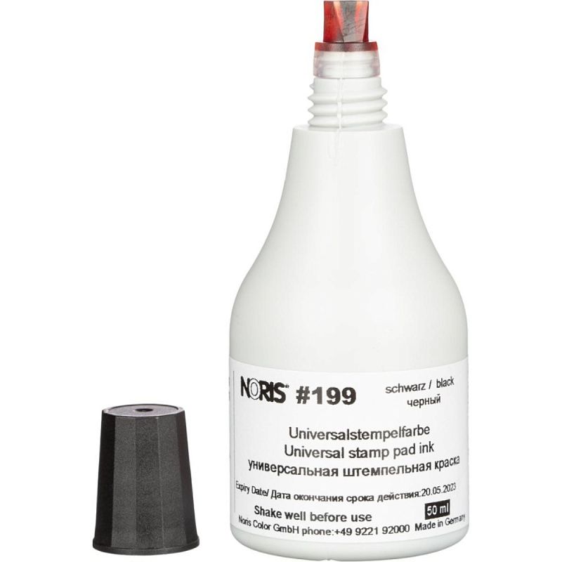 Быстросохнущая универсальная штемпельная краска "Noris" 50 мл, 199, черный