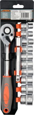 Набор торцевых головок головки + трещотка 1/2'' 12 пр. Sthor 58633
