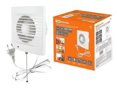 Вентилятор бытовой настенный 100 СВп, с выключателем и проводом 1,3 м, TDM SQ1807-0013