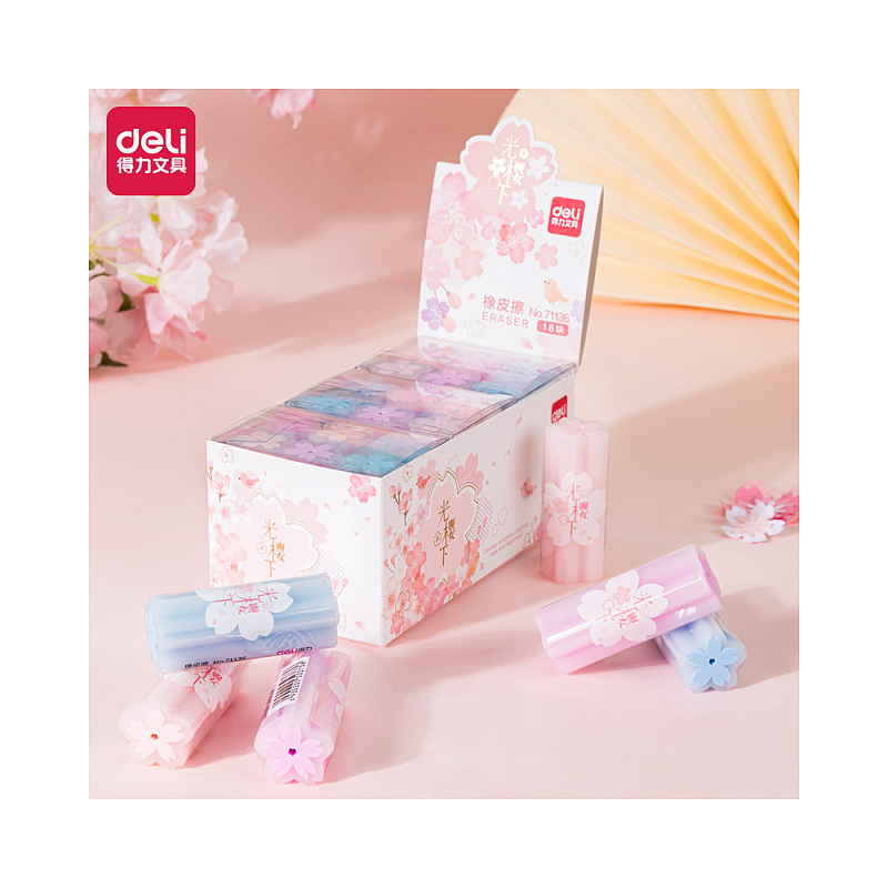 Ластик Deli "Sakura", ассорти