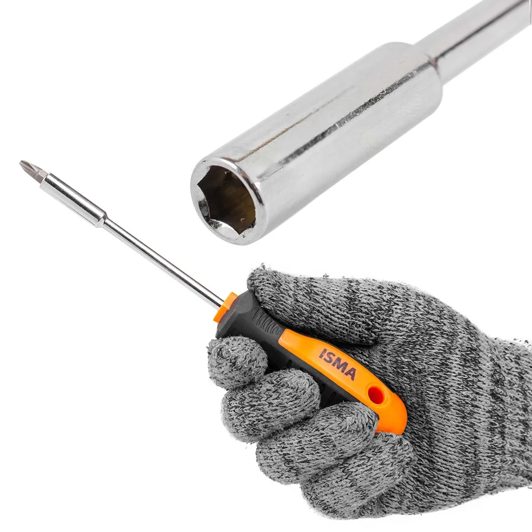 Отвертка-битодержатель с комплектом бит и головок 17 пр. ISMA ISMA-5171