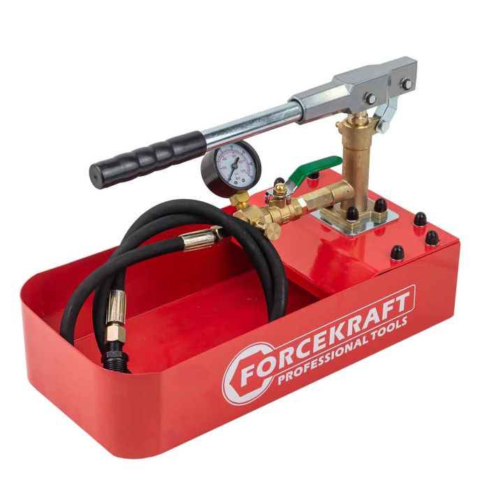 Насос ручной проверочный с манометром и шлангом 1 м 70Bar ForceKraft FK-HS-HP02