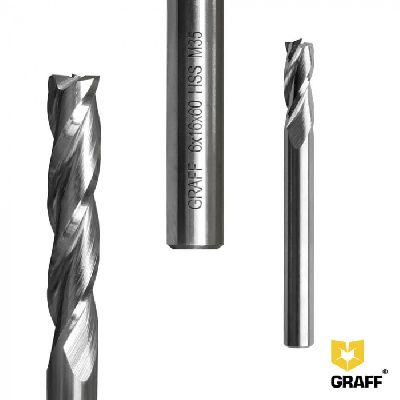 Фреза концевая трехзаходная 6х60х16х6 мм по металлу HSS M35 GRAFF 1496606