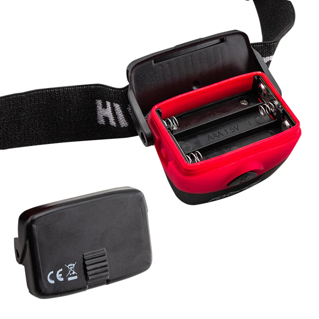 Фонарь светодиодный налобный в комплекте с батарейками 3 световых режима, CUB, 3xAAA Forsage F-01X0049