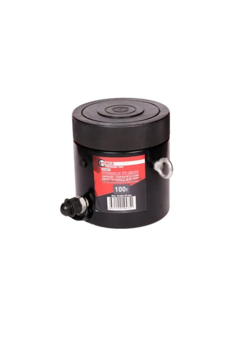 Цилиндр гидравлический с резьбовым штоком и гайкой для фиксации 100 т, ход штока 150 мм, L286 мм, 700bar ForceKraft FK-YG100150LS