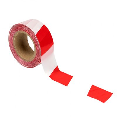 Лента оградительная ЛО "Красно-белая" 75х100 EKF Basic lo-75x100-bas