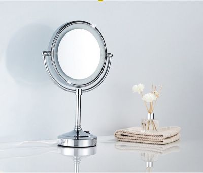 Зеркало ванной увеличительное, с LED подсветкой, латунь, хром, 8 дюймов (3-х кратное увеличение) Ledeme L6708D