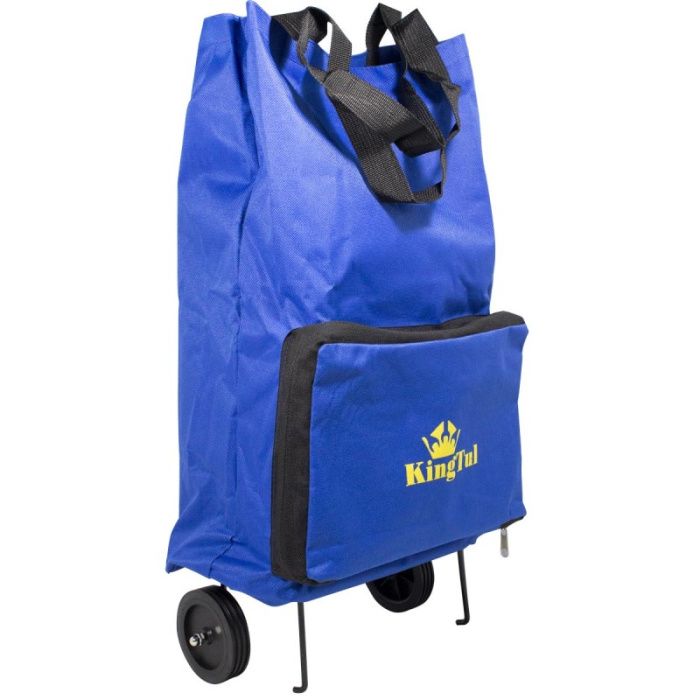 Сумка хозяйственная на 2 колесах с ручками и боковым карманом, 140х265х450 мм KINGTUL KT-FN209