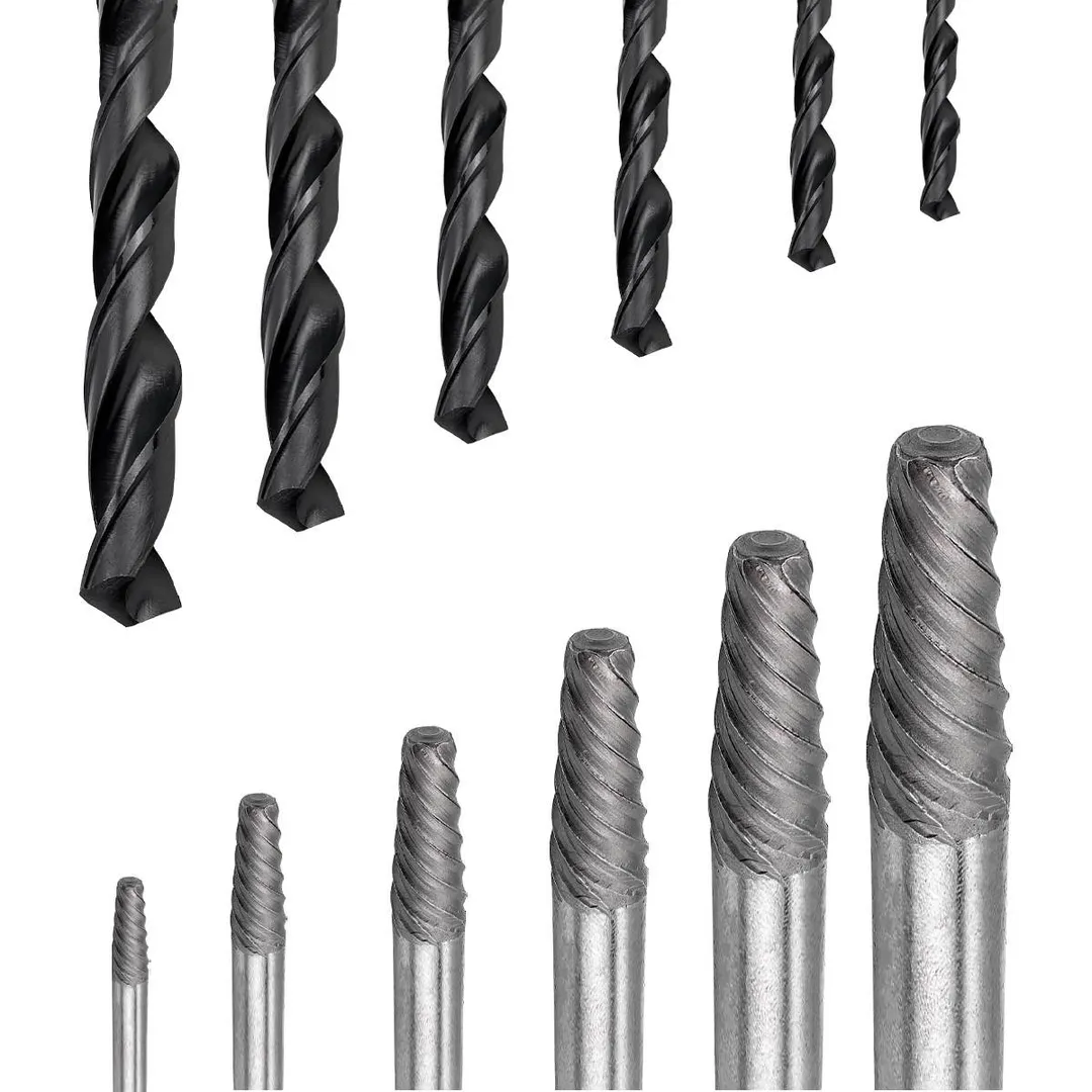 Набор экстракторов для извлечения заломанных болтов/гаек в комплекте со сверлами 12 пр ForceKraft FK-924U12B