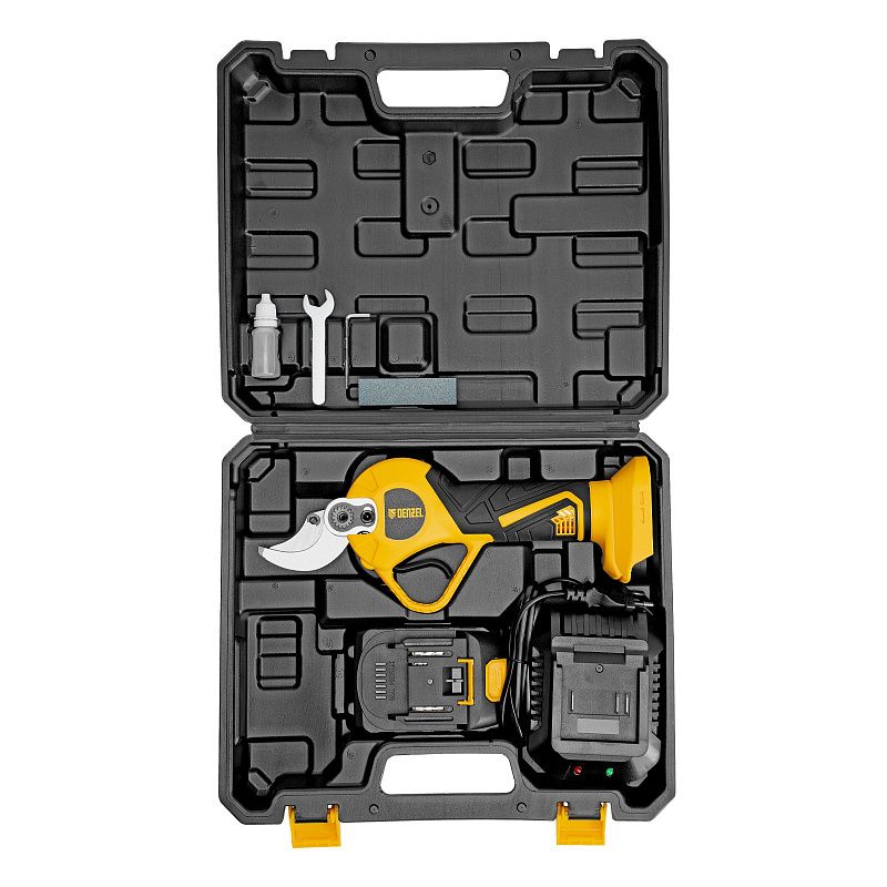 Секатор аккумуляторный, бесщет., CP-30BL, Li-Ion, 20 В, лезвия SK5 Denzel 59434