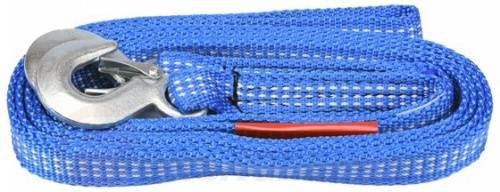 Трос ленточный буксировочный плетеный синтетический в комплекте с крюками 2500 кг. Vorel 82233