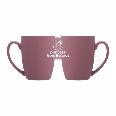 Кружка с покрытием soft-touch «Princess from Belarus», пыльно-розовый