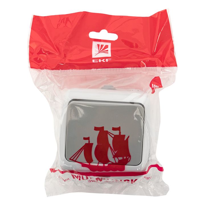 Мурманск Выключатель проходной 1-клавишный 10А IP54 серый EKF EFV10-025-30-54