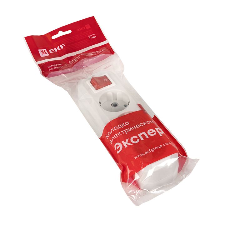 Колодка 3 гн, 16А 3,5кВт c выкл, с/з Эксперт EKF PROxima AKB16-3i