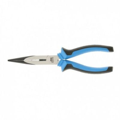 Длинногубцы прямые 160 мм, хром-ванадий, двухкомпонентные рукоятки БАРС 17195