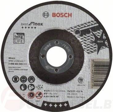 Круг отрезной 125х2.5x22.2 мм BOSCH Best for Inox 2608603505