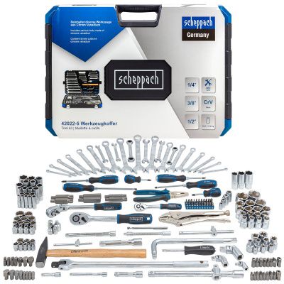Набор инструментов 202 пр. 1/4''&3/8''&1/2'' 6-гр. Scheppach Sch-42022-5