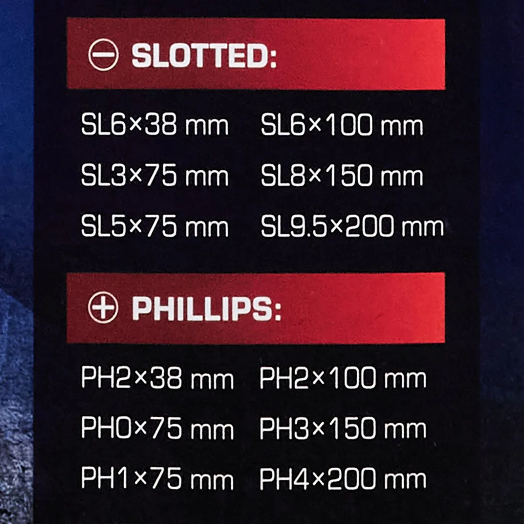 Набор отверток силовых ударных магнитных SL, PH 12 пр. Forsage F-21310