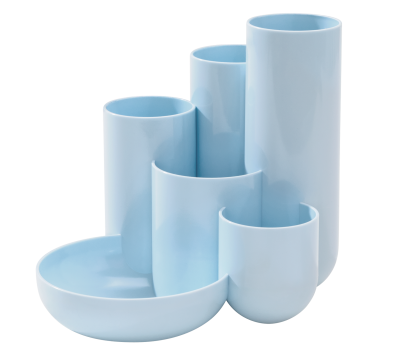 Подставка для канцелярский мелочей "Campus", пластик, синий пастель